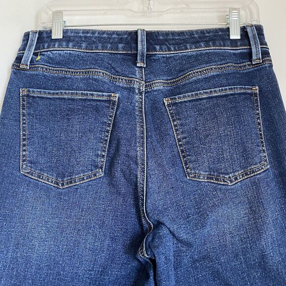 Talbots Barely Boot Jeans Size 8 Blue Dark Wash Denim High Rise Straight Stretch - Picture 4 of 12